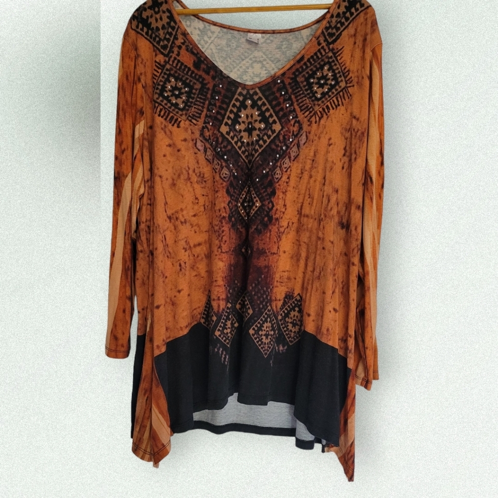 Boho Top / Tunic Beautiful Pattern, Soft & Comfy - image 1